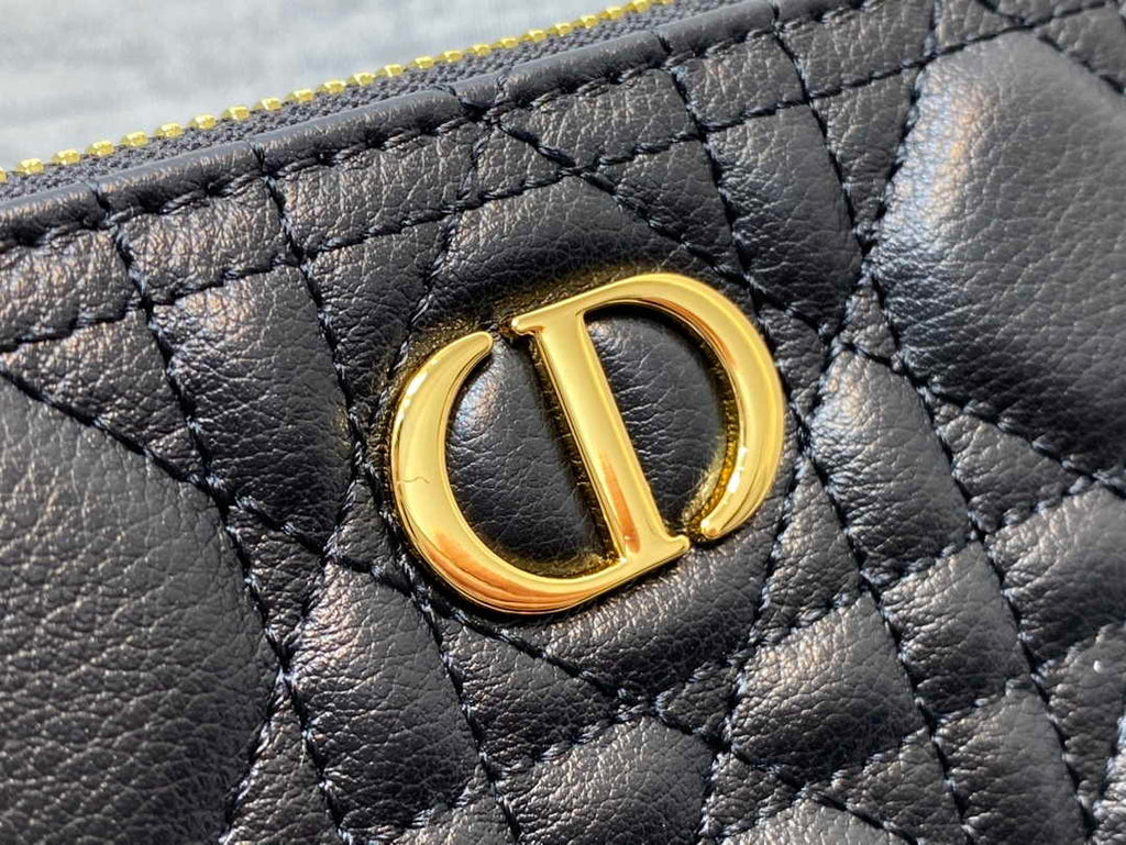 Large Dior Caro Daily Pouch S5086 Black Supple Cannage Calfskin - Default Title - View 6