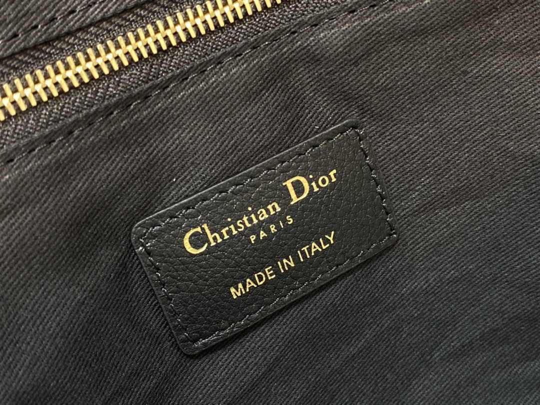 Large Dior Caro Daily Pouch S5086 Black Supple Cannage Calfskin - Default Title - View 9