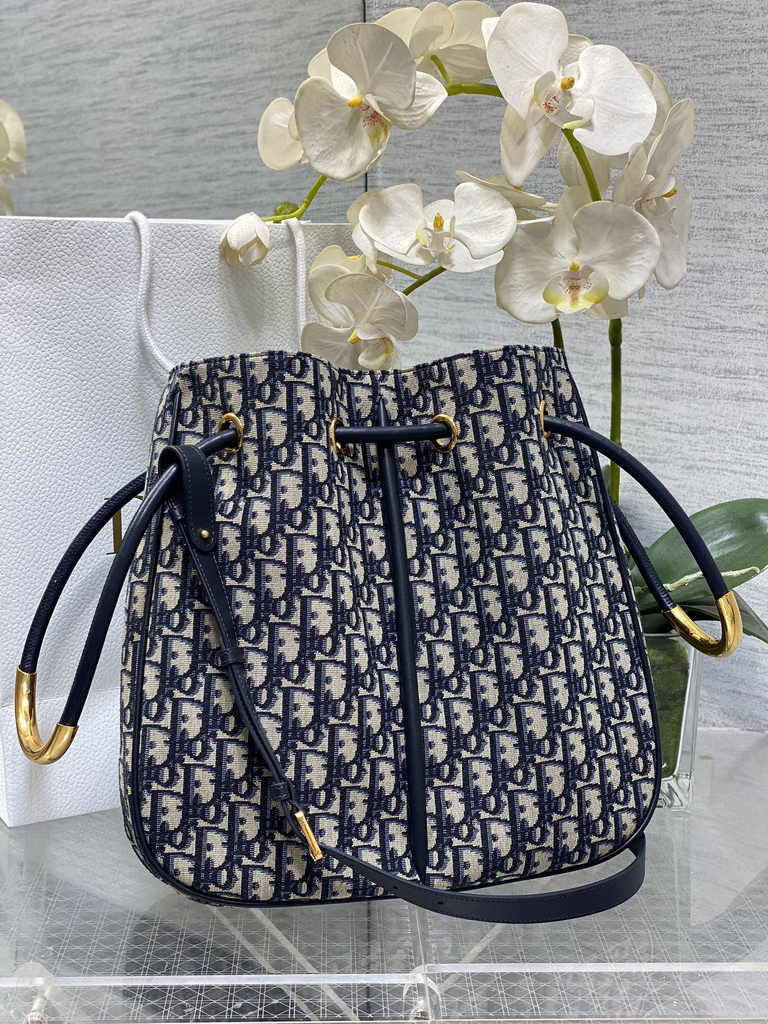 Large Dior Nolita Bag M2311 Blue Dior Oblique Jacquard - Default Title - View 1