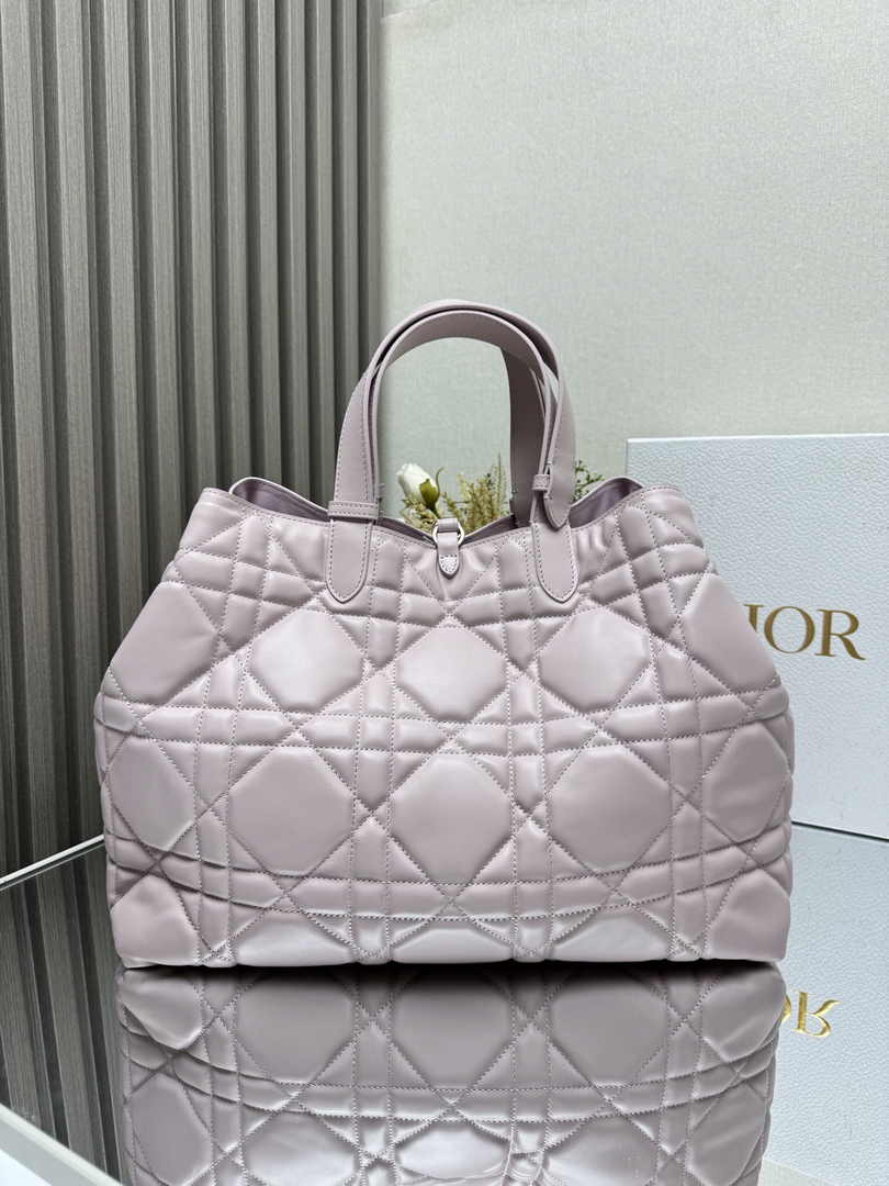 Large Dior Toujours Bag M2820 Powder Pink Macrocannage Calfskin - Default Title - View 5