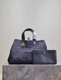 Large Dior Toujours Bag M2820 Blue Graphic Cannage Denim - Default Title - View 1