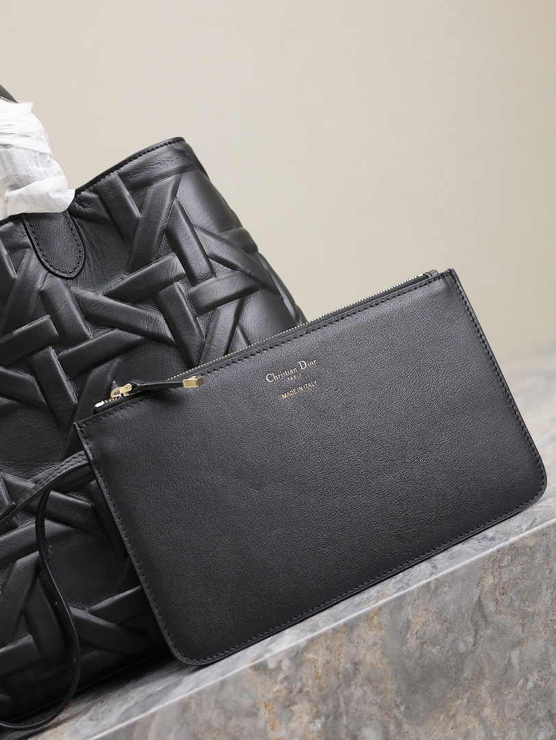 Large Dior Toujours Bag M2820 Black Graphic Cannage Calfskin - Default Title - View 4