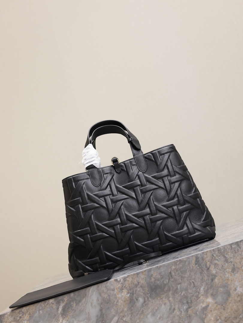 Large Dior Toujours Bag M2820 Black Graphic Cannage Calfskin - Default Title - View 6