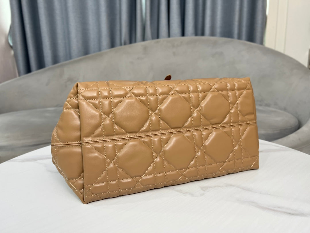 Large Dior Toujours Bag M2820 Tan Macrocannage Calfskin - Default Title - View 6
