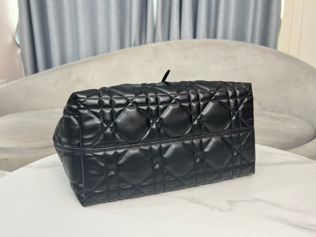 Large Dior Toujours Bag M2820 Black Macrocannage Calfskin - Default Title - View 6