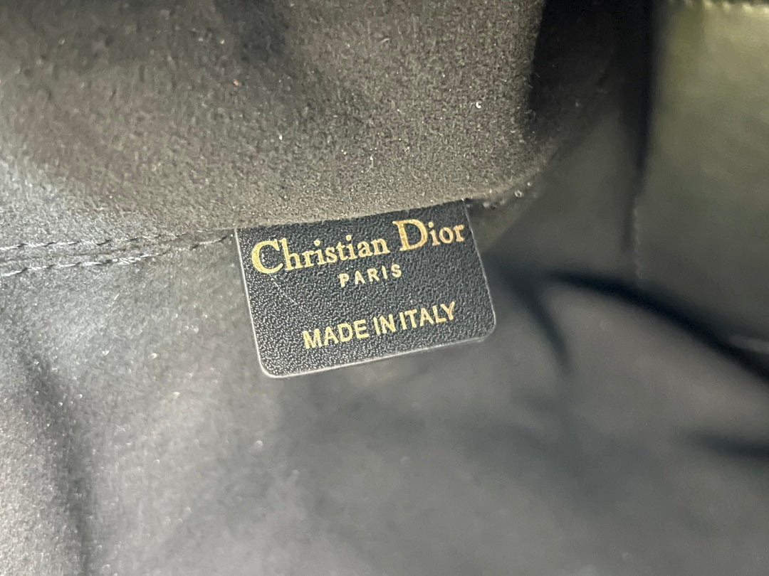 Large Dior Toujours Bag M2820 Black Macrocannage Calfskin - Default Title - View 9
