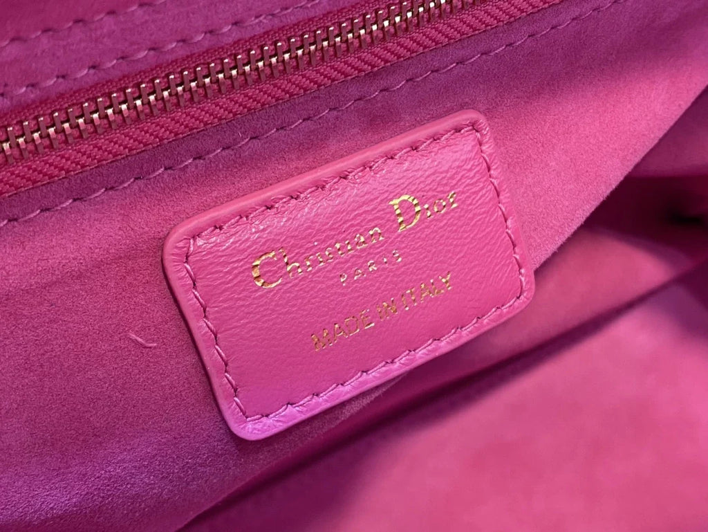 Large Lady Dior Bag M0566 Plum Lambskin Gold Hardware - Default Title - View 9