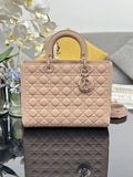 Large Lady Dior Bag M0566 Lambskin Pink - Default Title - View 1