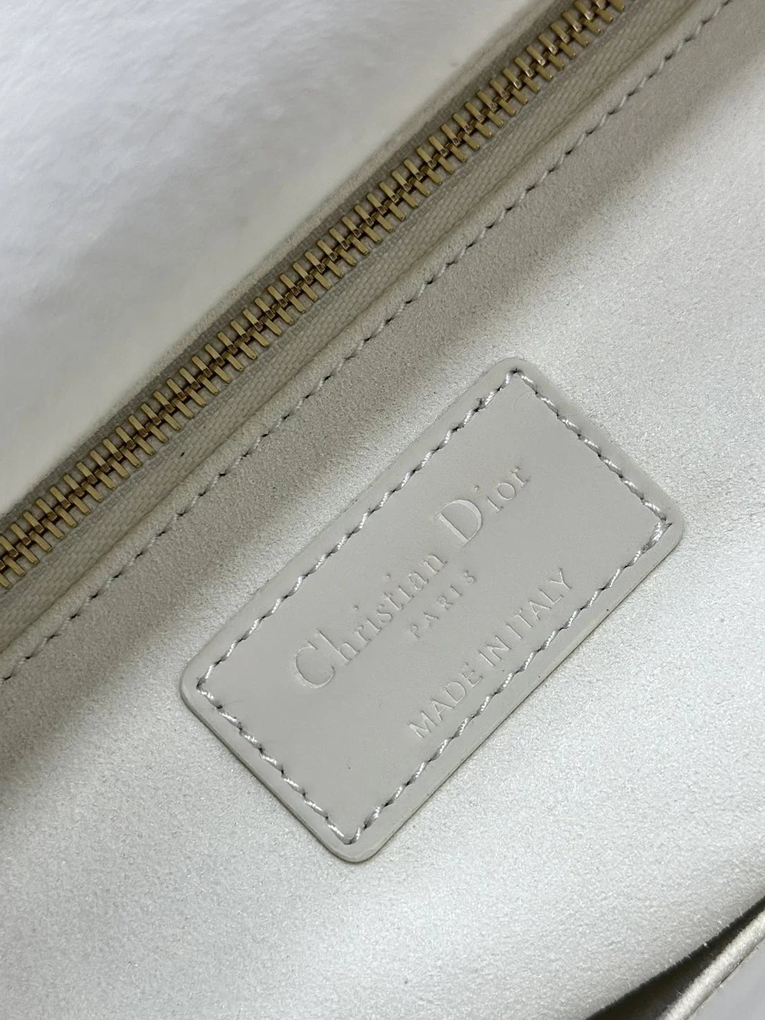 Large Lady Dior Bag M0566 Lambskin White - Default Title - View 9