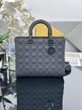 Large Lady Dior Bag M0566 Lambskin Black - Default Title - View 1