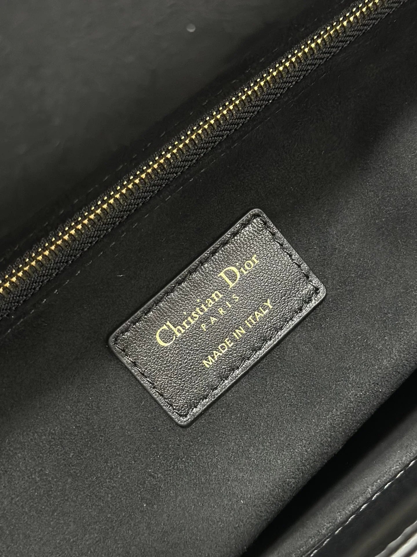 Large Lady Dior Bag M0566 Black Lambskin Gold Hardware - Default Title - View 9