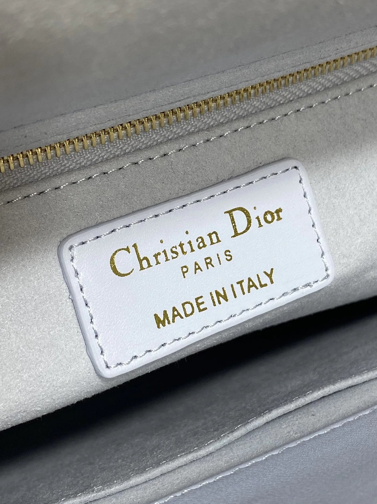 Large Lady Dior Bag M0566 Light Blue Lambskin Gold Hardware - Default Title - View 9