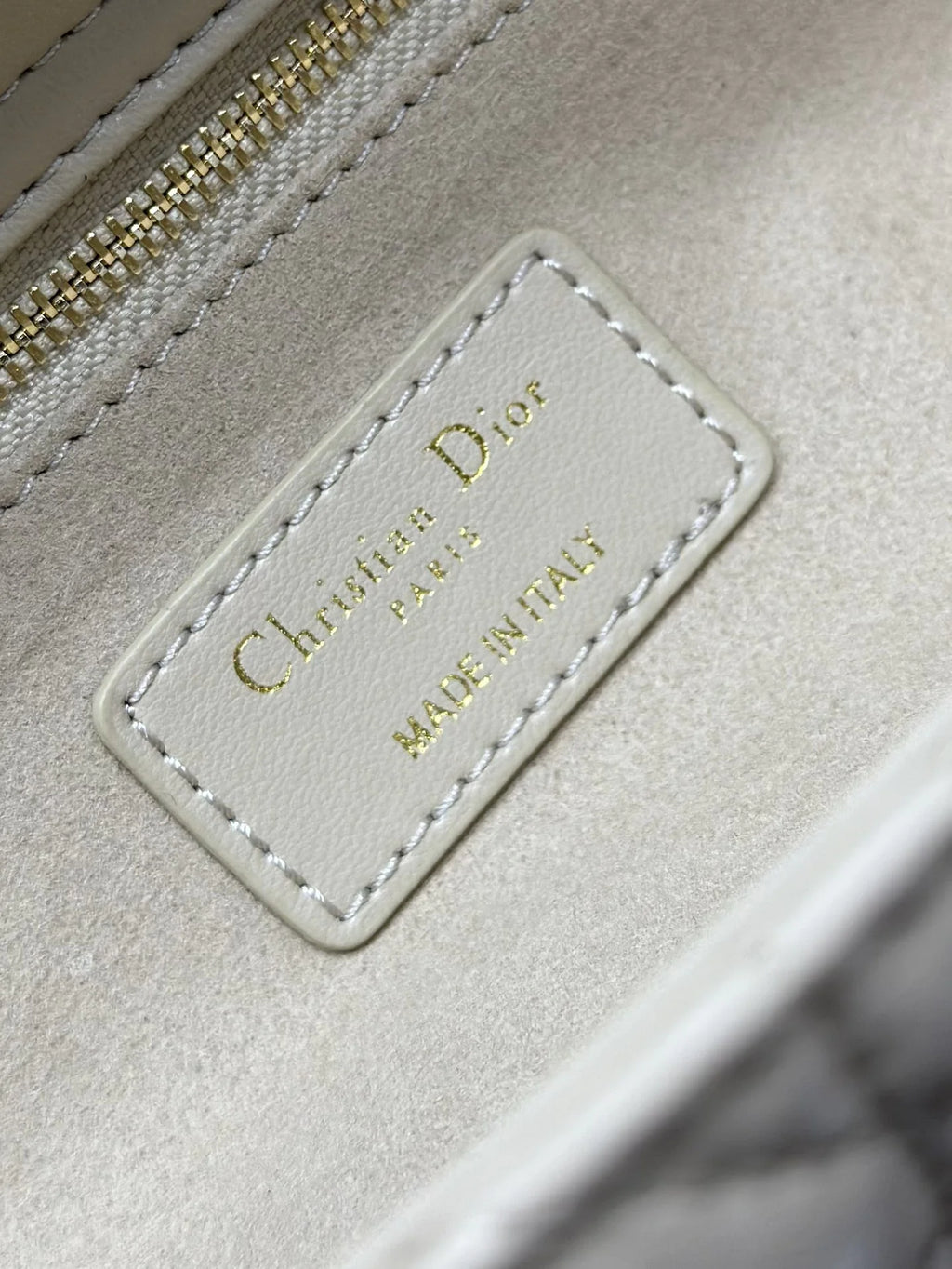 Large Lady Dior Bag M0566 Apricot Lambskin Gold Hardware - Default Title - View 9