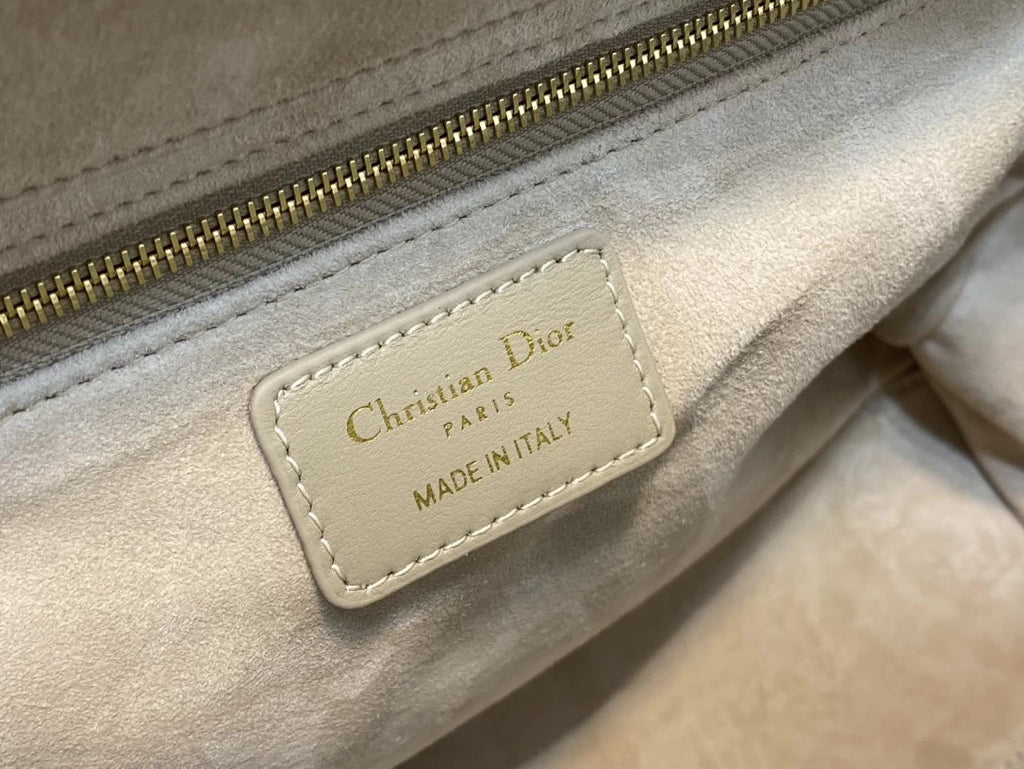 Large Lady Dior Bag M0566 Dark Apricot Lambskin Gold Hardware - Default Title - View 9