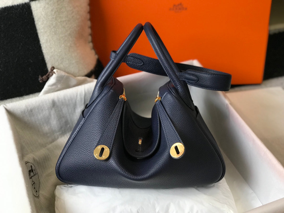 Lindy Hermès 30 Bag Togo Leather H305102 Navy