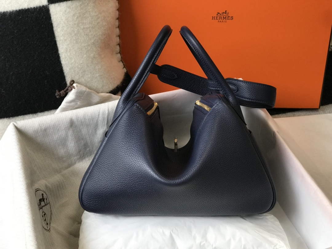 Lindy Hermès 30 Bag Togo Leather H305102 Navy