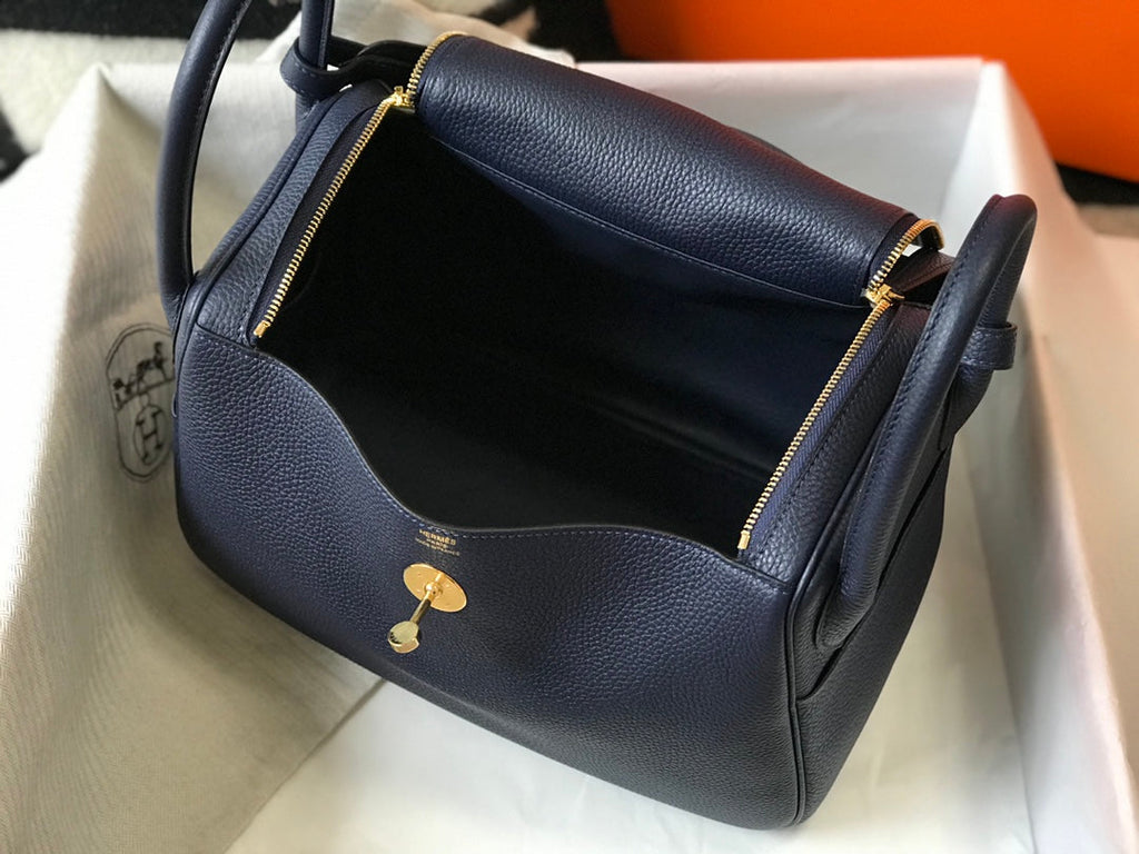 Lindy Hermès 30 Bag Togo Leather H305102 Navy