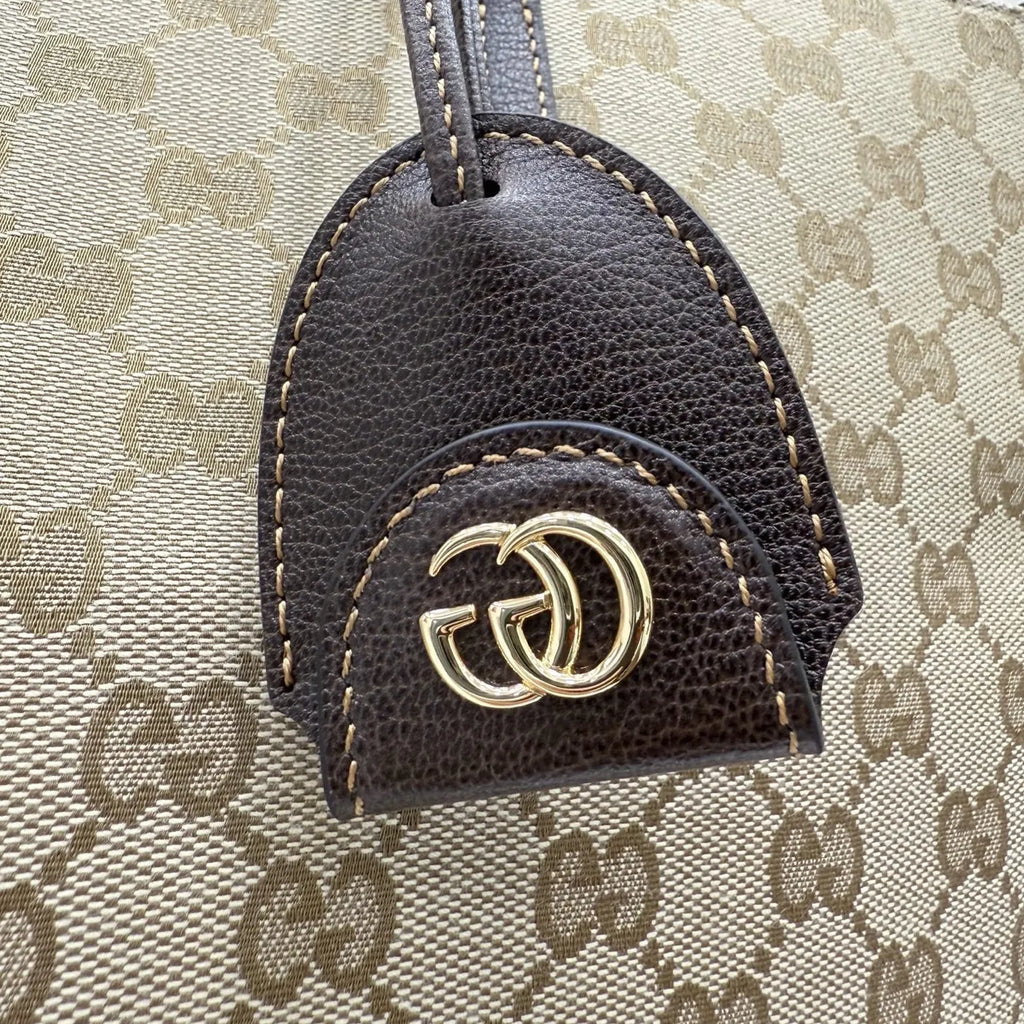 Gucci Londra large tote bag, 875056 dark brown GG canvas