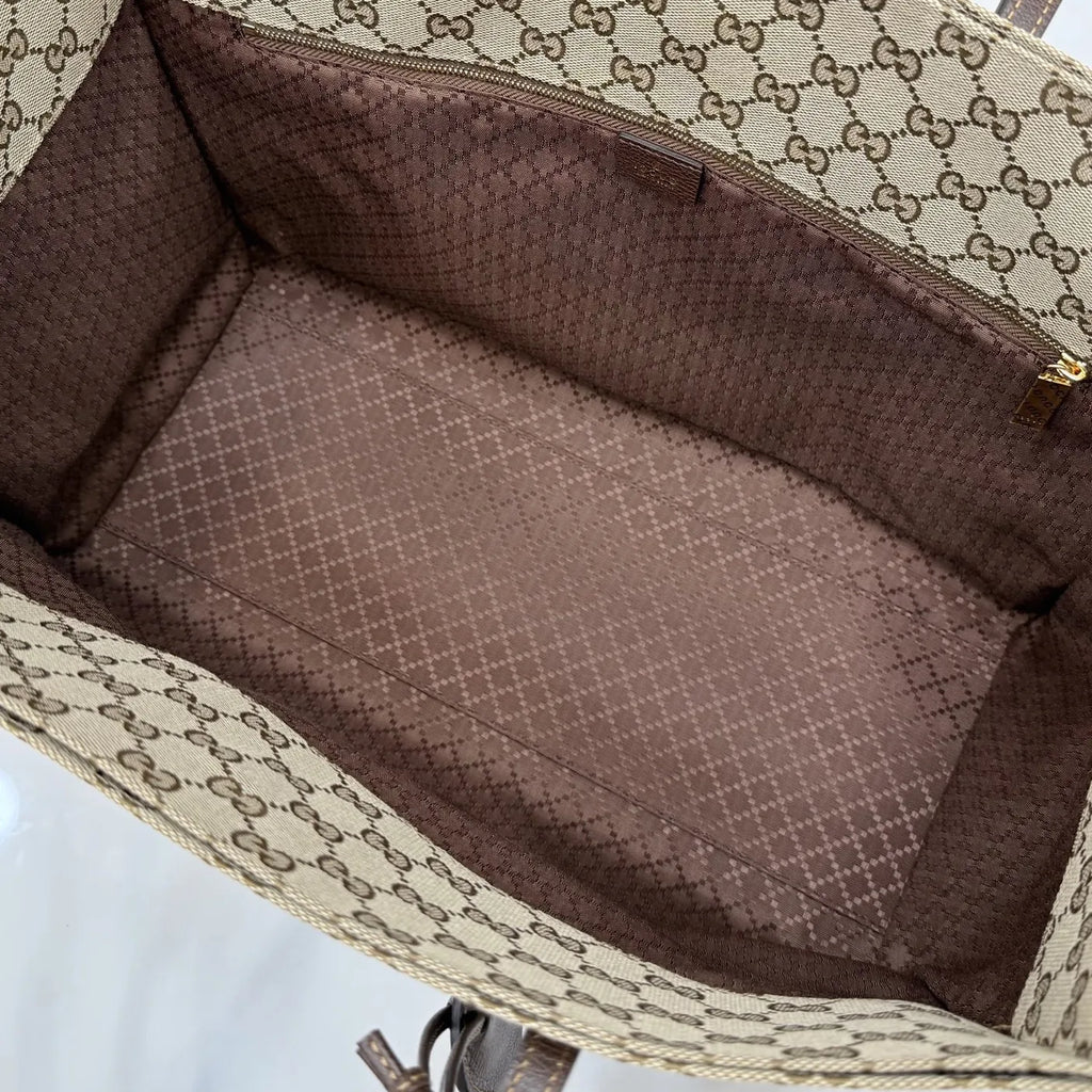 Gucci Londra large tote bag, 875056 dark brown GG canvas