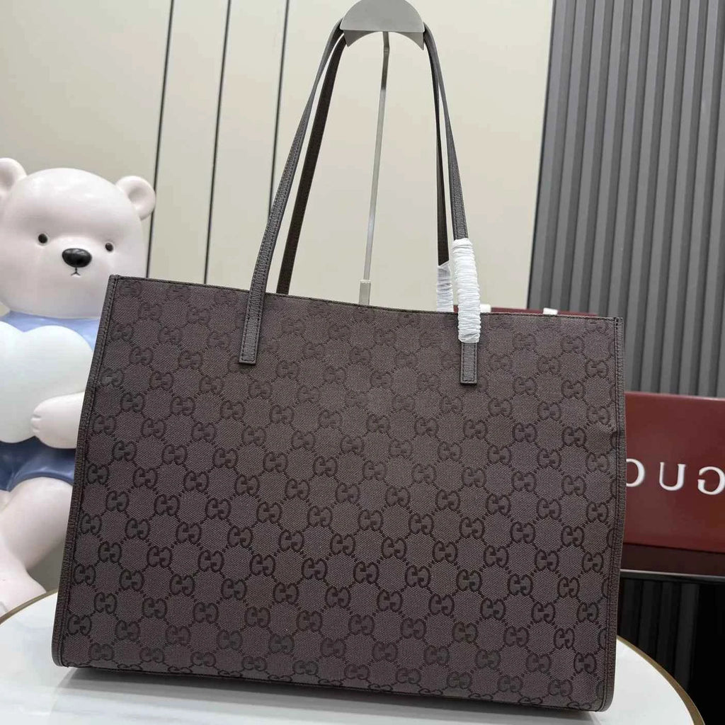 Gucci Londra large tote bag, 875056 coffee GG canvas