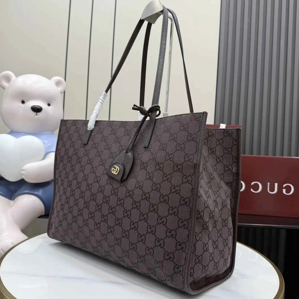 Gucci Londra large tote bag, 875056 coffee GG canvas