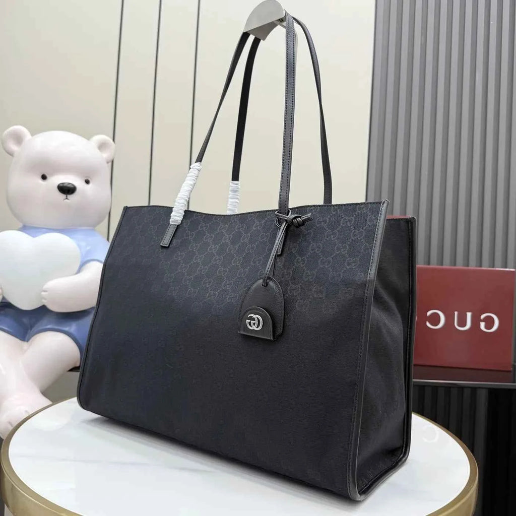 Gucci Londra large tote bag, 875056 black GG canvas