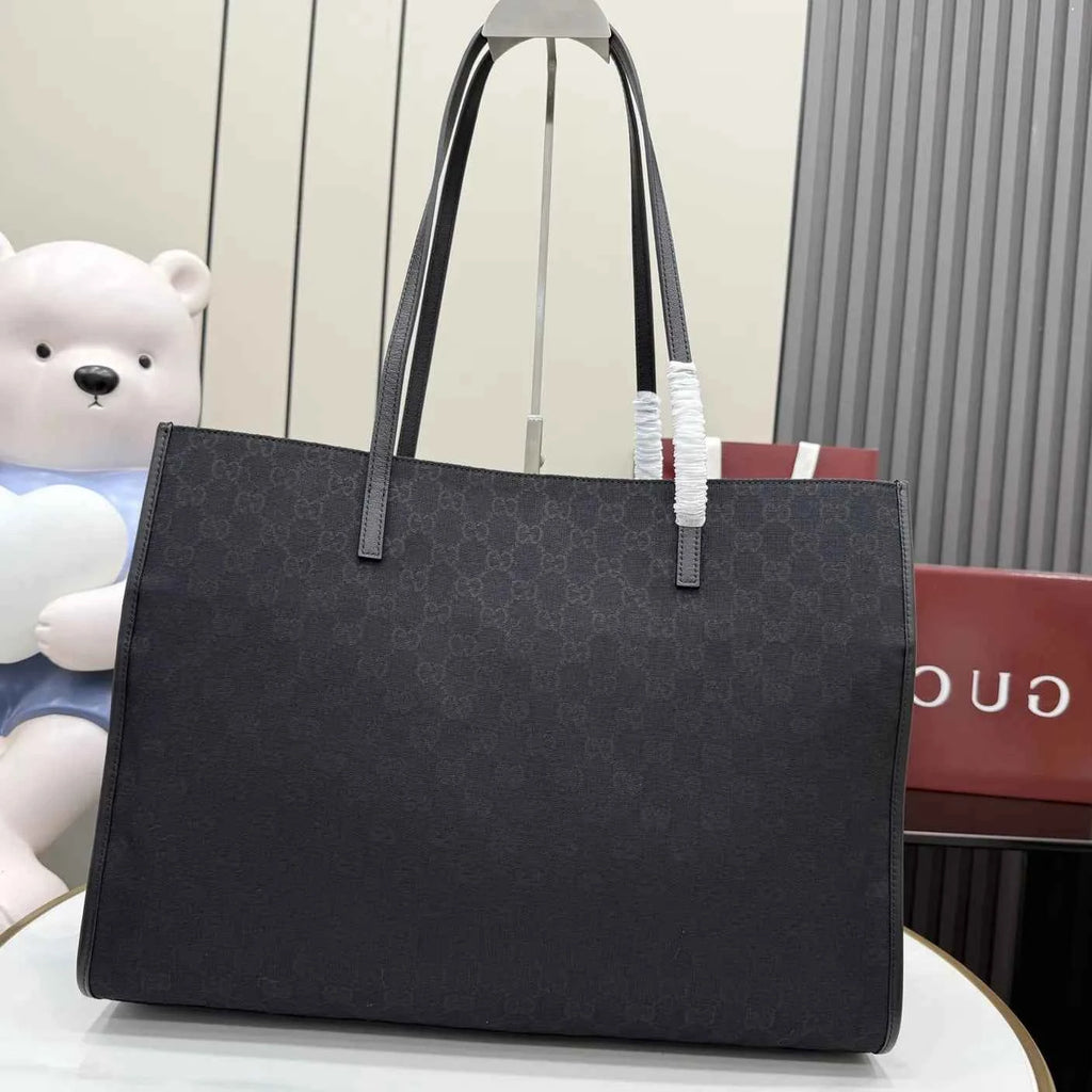 Gucci Londra large tote bag, 875056 black GG canvas