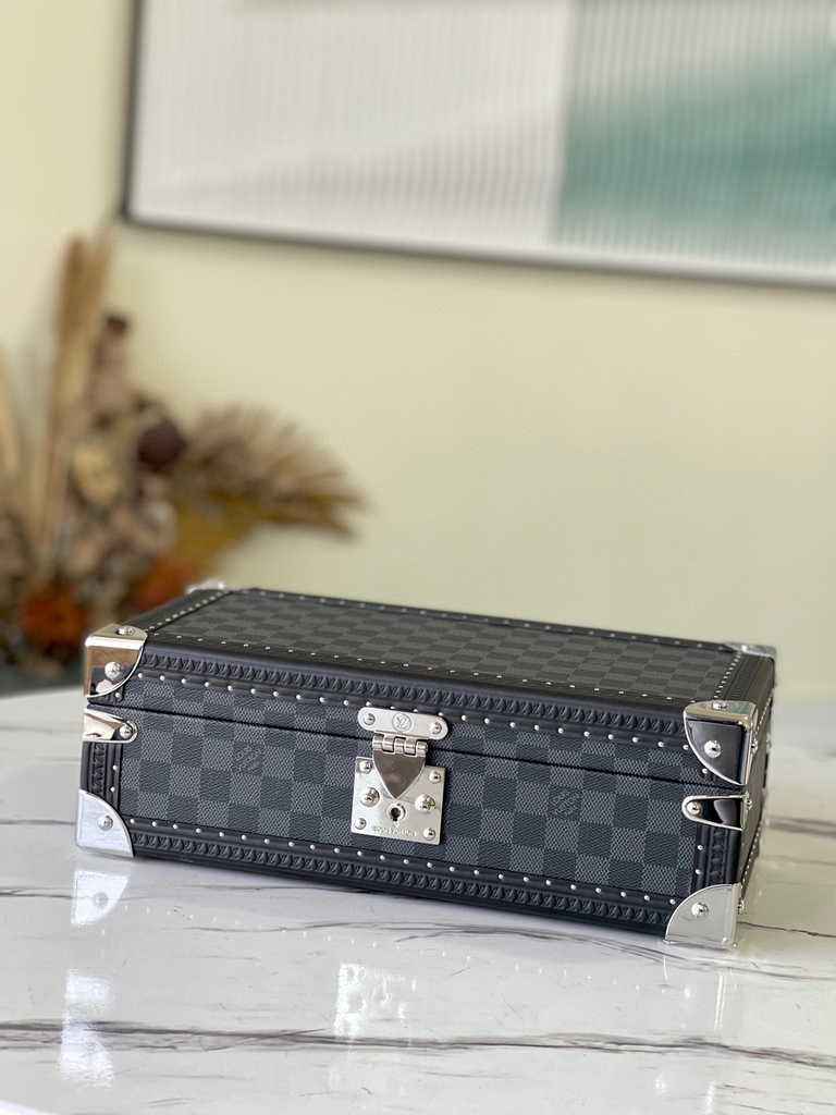 Louis Vuitton 8 watch case Damier Graphite Canvas N48194 - Default Title - View 3