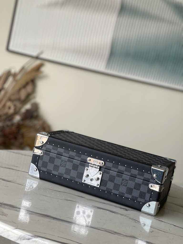 Louis Vuitton 8 watch case Damier Graphite Canvas N48194 Yellow - Default Title - View 3