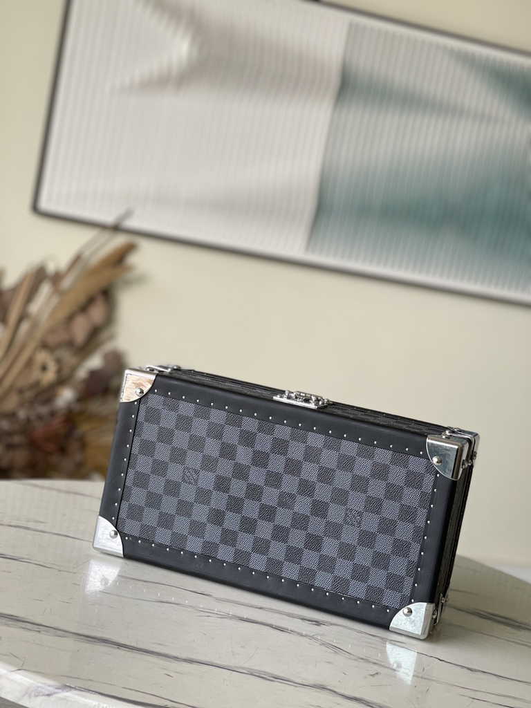 Louis Vuitton 8 watch case Damier Graphite Canvas N48194 Yellow - Default Title - View 6