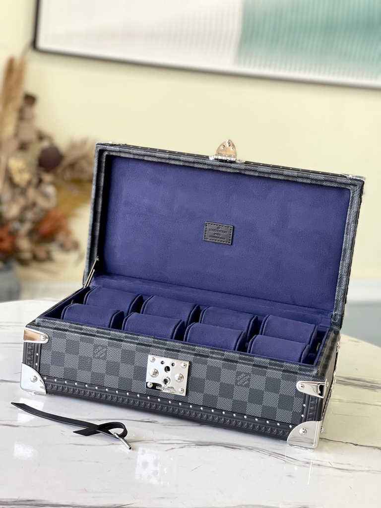 Louis Vuitton 8 watch case Damier Graphite Canvas N48226 - Default Title - View 1