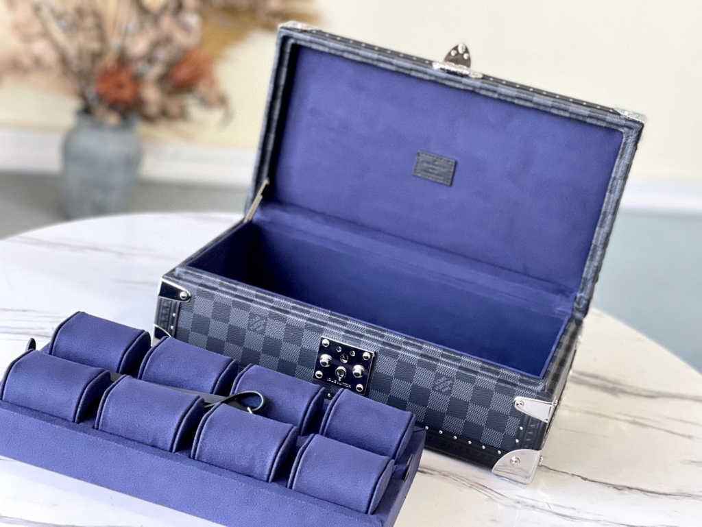 Louis Vuitton 8 watch case Damier Graphite Canvas N48226 - Default Title - View 2