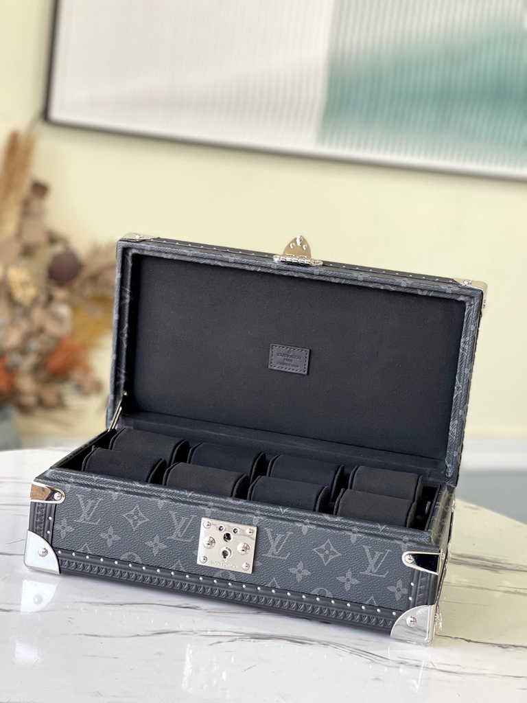 Louis Vuitton 8 watch case Monogram Canvas M20016 Black - Default Title - View 1
