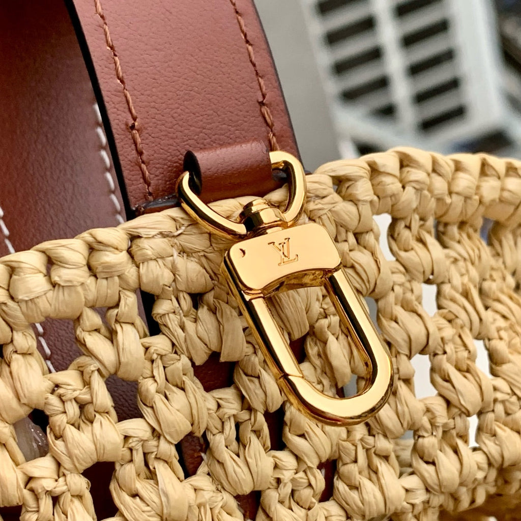Louis Vuitton All In BB Shoulder Bag M14217 Brown Raffia