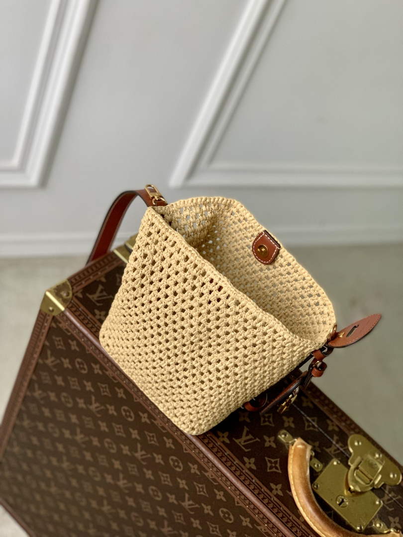 Louis Vuitton All In BB Shoulder Bag M14217 Brown Raffia