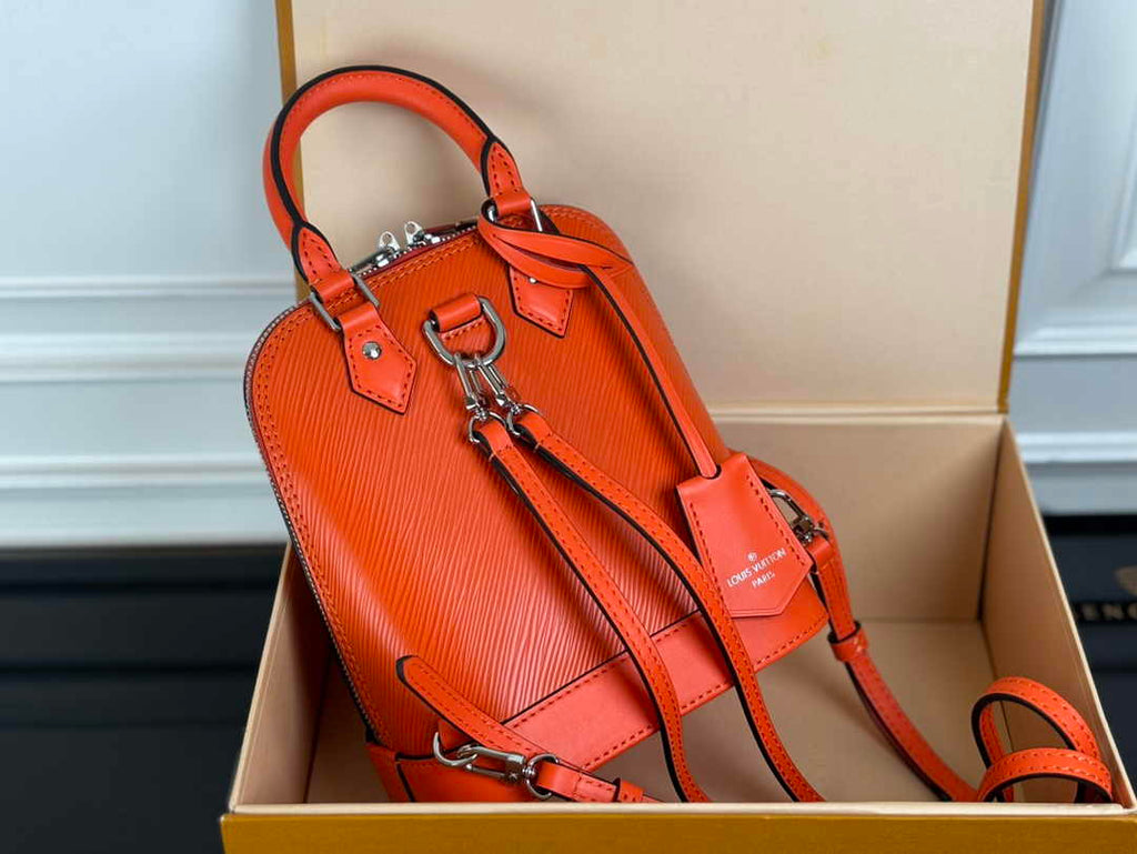 Louis Vuitton Alma Backpack M25104 Orange Epi grained leather