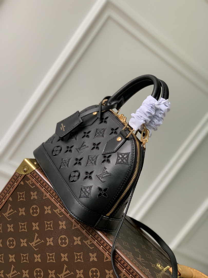 Louis Vuitton Alma BB Bag M22878 Black Calfskin