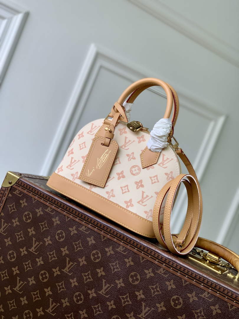 Louis Vuitton Alma BB M27525 Beige Coated canvas Gold Hardware
