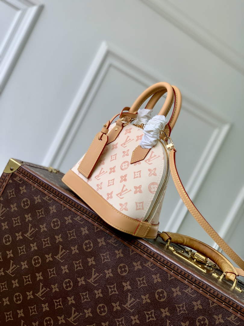 Louis Vuitton Alma BB M27525 Beige Coated canvas Gold Hardware
