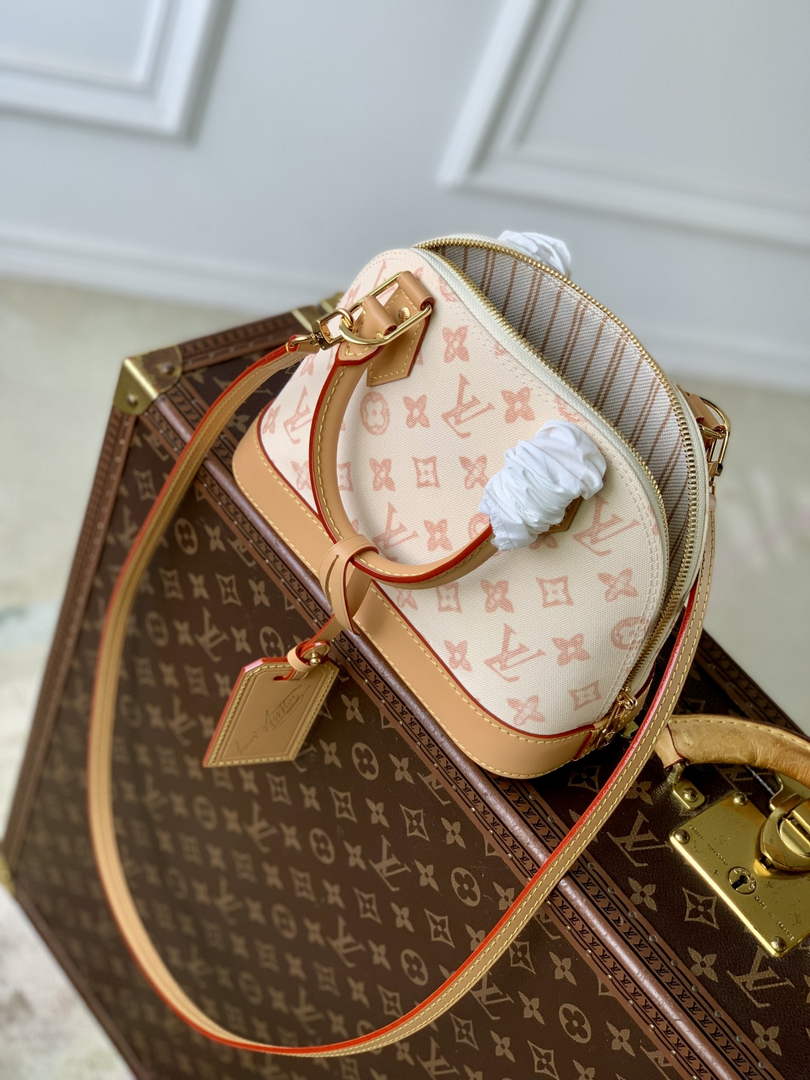 Louis Vuitton Alma BB M27525 Beige Coated canvas Gold Hardware