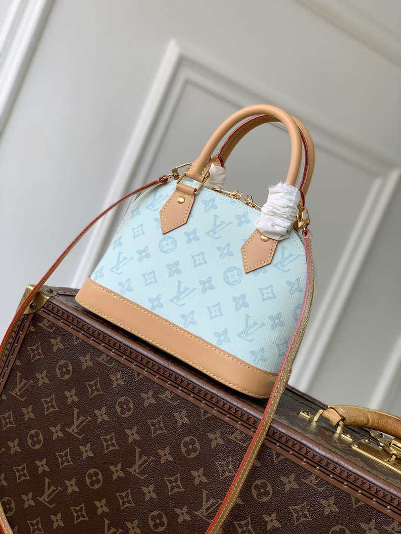 Louis Vuitton Alma BB M27526 Blue Coated canvas Gold Hardware