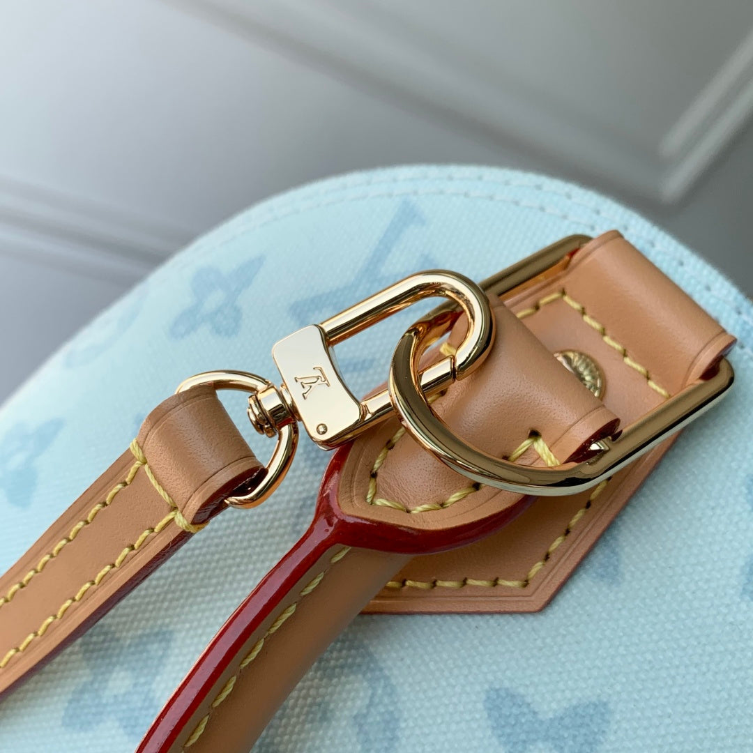 Louis Vuitton Alma BB M27526 Blue Coated canvas Gold Hardware