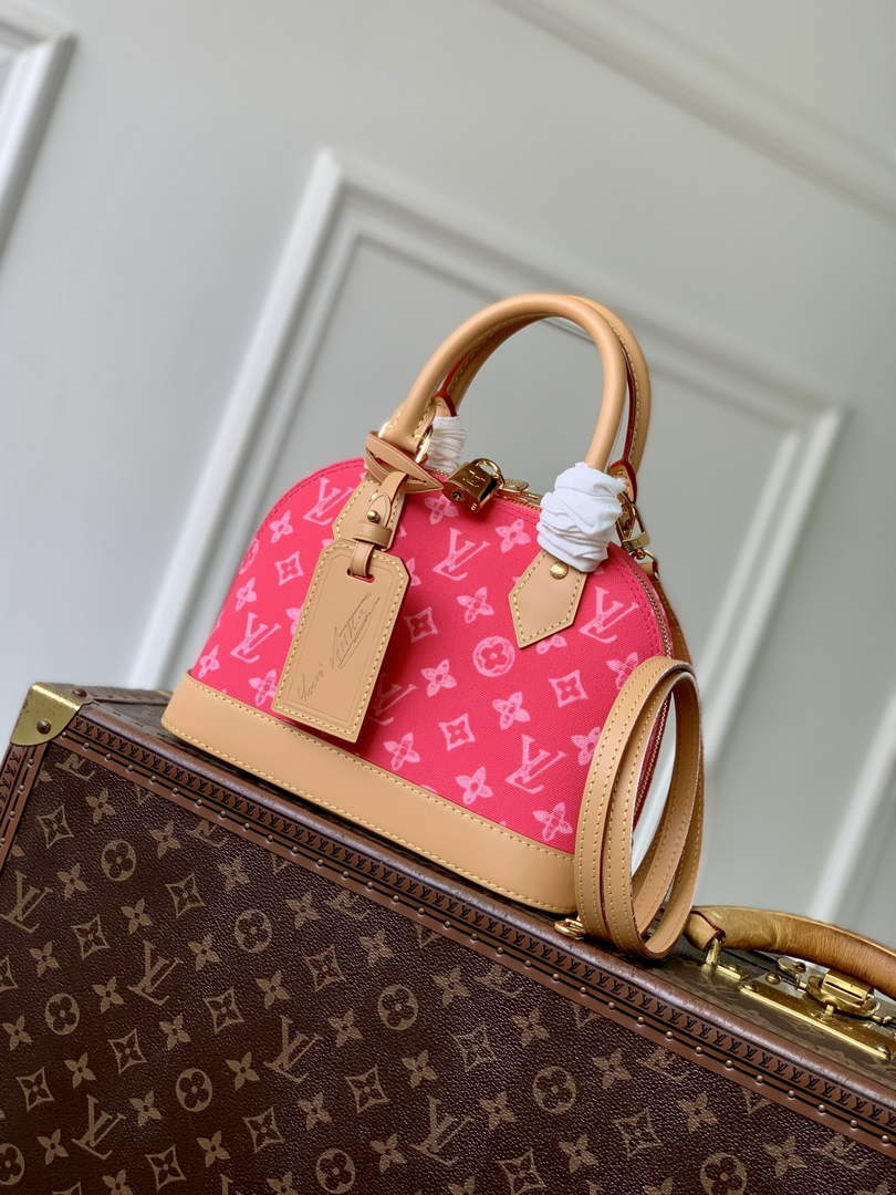Louis Vuitton Alma BB M28272 Plum Coated canvas Gold Hardware