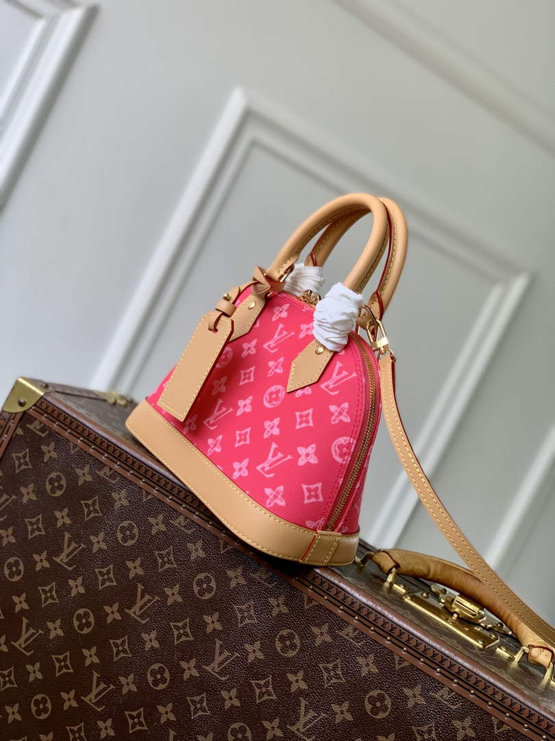 Louis Vuitton Alma BB M28272 Plum Coated canvas Gold Hardware