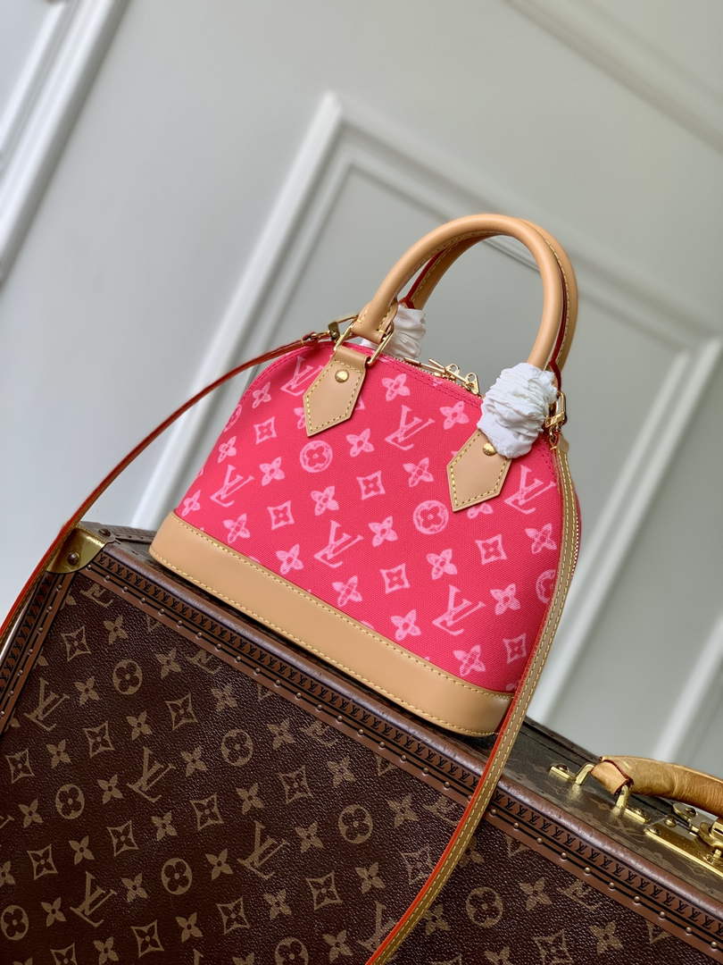 Louis Vuitton Alma BB M28272 Plum Coated canvas Gold Hardware