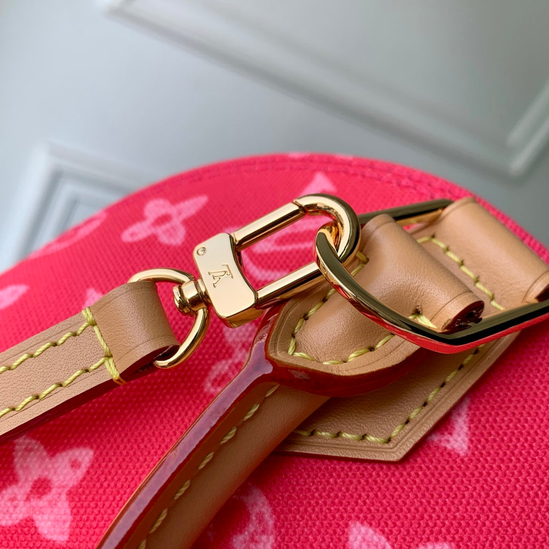 Louis Vuitton Alma BB M28272 Plum Coated canvas Gold Hardware