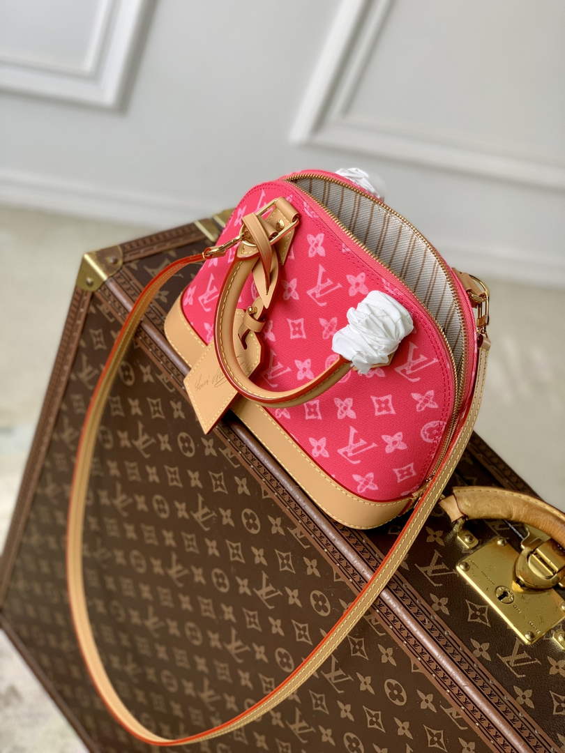 Louis Vuitton Alma BB M28272 Plum Coated canvas Gold Hardware