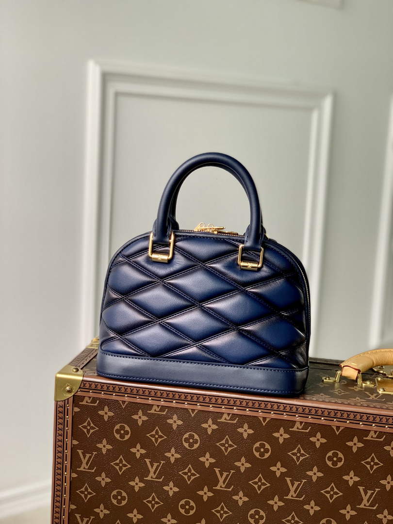 Louis Vuitton Alma BB M23666 Navy Blue Lamb leather Gold Hardware