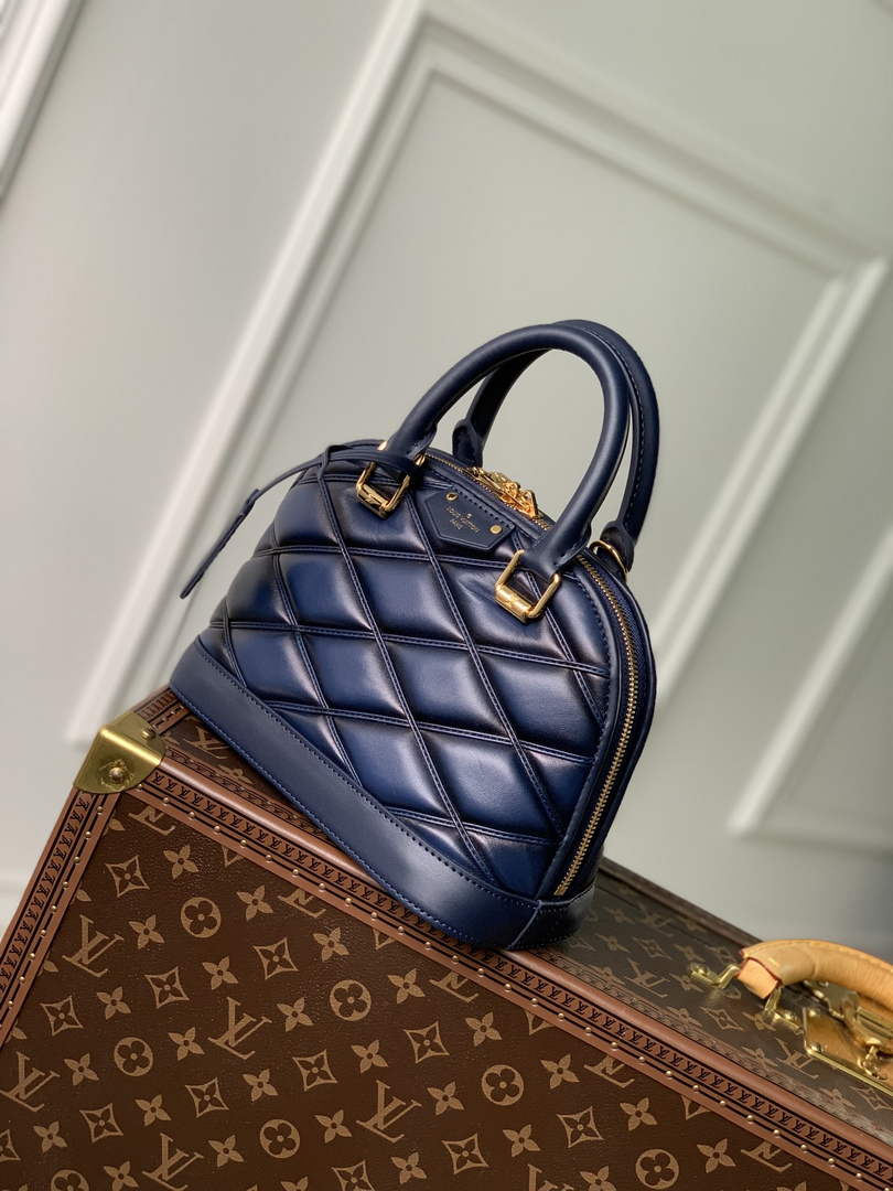 Louis Vuitton Alma BB M23666 Navy Blue Lamb leather Gold Hardware