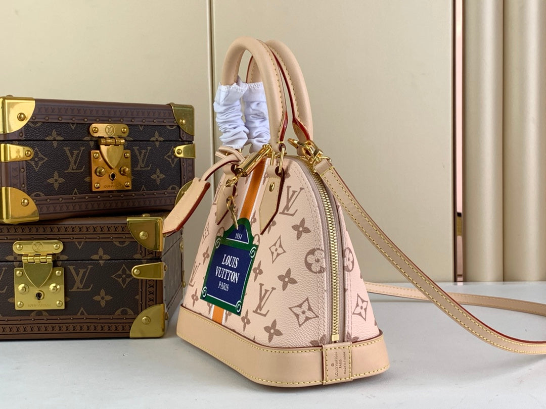 Louis Vuitton Alma BB Mini Top Handle Bag M23502 Beige Monopaname